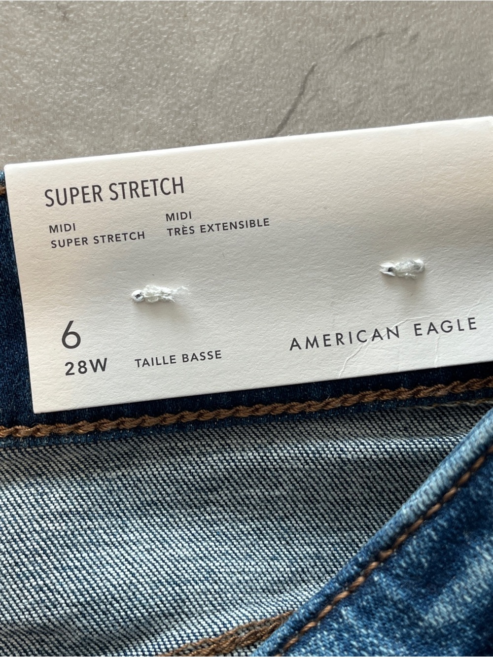 American Eagle Outfitters Blue Distressed Rolled Cuff Jean Shorts size 6 Stretch - Picture 6 of 9